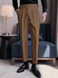 Pantalon taille haute à double bouton pour homme SKUJ40331