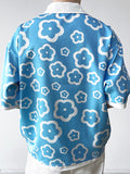 Mens Flower Print Short Sleeve Shirt SKUJ49260