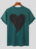 Mens Back Heart Graphic Crew Neck T-Shirt SKUK03517