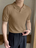Mens Solid Short Sleeve POLO T-shirt SKUJ90779