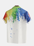 Mens 3D Colorful Abstract Splash-Paint Graffiti Doodle Printed Short Sleeve Shirt SKUB19521