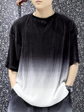 Mens Tie-dye Gradient Loose Half Sleeved T-shirt SKUI72522