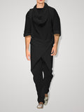 Mens Muslim Solid Loose Two Pieces Suit SKUJ55276