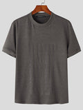 Mens Solid Crew Neck Short Sleeve T-shirt SKUJ93492