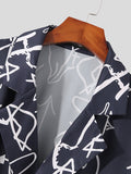 Herren-Revershemd mit Linienzeichnungsdruck SKUI20233