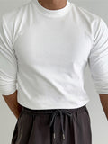 Mens Solid Long Sleeve Casual T-shirt SKUJ94374