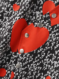 Mens Heart Print Irregular Button Casual Kimono SKUJ97742