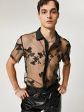 Mens Sexy Butterfly Mesh See Through Shirt SKUJ25575