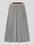 Mens Solid Pleated Horse-face Skirt SKUJ94182