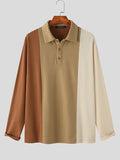 Mens Contrast Patchwork Long Sleeve Shirt SKUJ91179