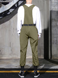 Mens Solid Pocket Cargo Overall With Belt SKUJ91369