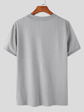 Mens Solid V-neck Short Sleeve Knit T-shirt SKUJ91180