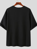 Mens V-neck Half-sleeve Solid Color T-Shirts SKUH76596