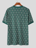 Mens Print Crew Neck Short Sleeve T-shirt SKUJ92273