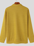Mens Solid Long Sleeve Zip Design POLO Shirt SKUJ99654