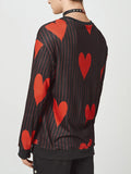 Mens Heart Striped Print Long Sleeve Sweater SKUJ91668