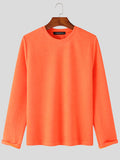 Mens Solid Textured Long Sleeve T-shirt SKUJ93275