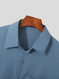 Mens Solid Long Sleeve Shirt with Pocket SKUJ36463