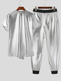 Mens High Shine Tie Two Pieces Outfits SKUK04356