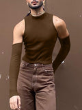 Schulterfreies Herren-T-Shirt mit Ausschnitt und langen Ärmeln SKUI85644