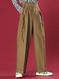 Pantalon drapé droit ample taille haute pour homme SKUI41870