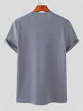 Mens Solid Short Sleeve Notch Neck T-shirt SKUK02867