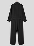 Mens Belted Long Sleeve Casual Jumpsuit SKUJ14337