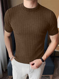 Mens Solid Pit Striped Short Sleeve T-shirt SKUJ95026