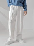 Mens Pleated Solid Casual Straight Pants SKUJ40322