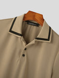 Mens Contrast Collar Knit Casual Golf Shirt SKUK02859