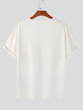 Mens Waffle Solid V-Neck Short Sleeve T-Shirt SKUK03408