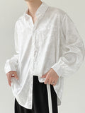 Mens Jacquard Loose long-sleeved Shirts SKUI98350