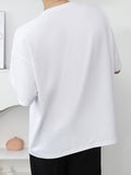 Mens Flower Embroidery Short Sleeve Casual T-shirt SKUK02620