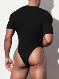 Mens Sexy Notch Neck Half Sleeve Bodysuit SKUJ41020