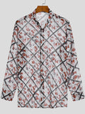 Durchsichtiges Herrenhemd mit Buntglas-Print SKUJ16848