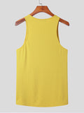 Mens Strappy Design Casual Solid Color Vest SKUI84944