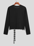 Mens Solid Long Sleeve Knit T-shirt SKUJ90546
