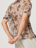 Mens Print Semi Transparent V-Neck Short Sleeve Shirts SKUI92282