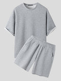 Kurzärmliges T-Shirts-Shorts-Set für Herren aus Bump-Stoff SKUI84188