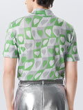 Mens Heart Print Short Sleeve Half-collar T-shirt SKUK00695