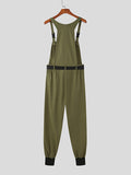 Mens Solid Pocket Cargo Overall With Belt SKUJ91369