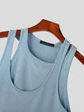 Mens Solid Fake Two Pieces Tank Top SKUK02745