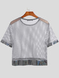 T-shirts à manches courtes en maille à col rond pour hommes SKUI30745
