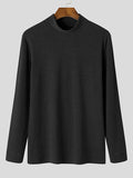 Mens Solid Half Collar Long Sleeve Sweater SKUJ89228