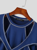 Mens Contrast Long Sleeve Cutout T-shirt SKUJ93584