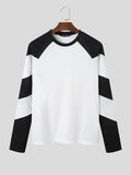 Mens Contrast Patchwork Long Sleeve T-shirt SKUJ89306