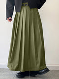 Mens Solid Pleated Loose Skirt SKUJ95033