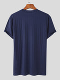 T-shirt en tricot uni à manches courtes pour hommes SKUJ91166