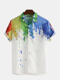 Chemise à manches courtes imprimée pour homme 3D coloré abstrait Splash-Paint Graffiti Doodle SKUB19521