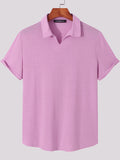 Mens Plain Lapel Short Sleeve Shirt SKUJ11187